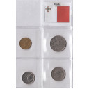 MALTA composta da 5 monete 1 5 10 25 Cents anni misti BB